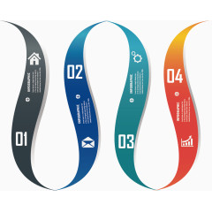 矢量丝带流程图