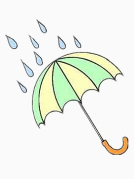 条纹雨伞矢量图