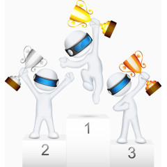 矢量小人和奖杯