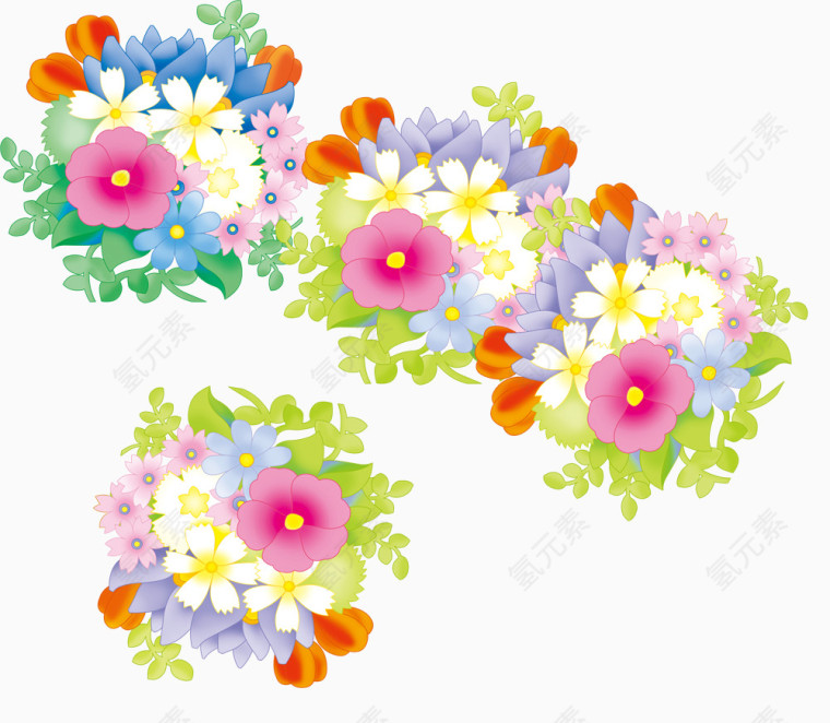 一簇卡通鲜花