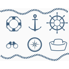 海军风元素图标矢量图