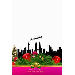 城市剪影圣诞素材