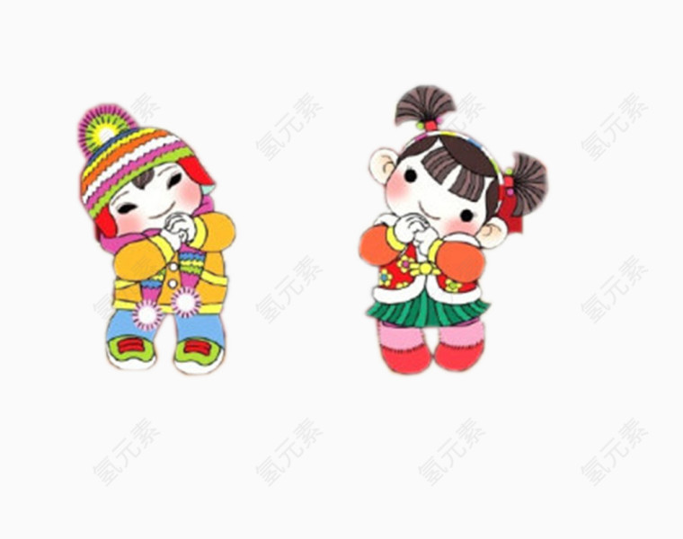 小女孩恭祝节日快乐春节插图
