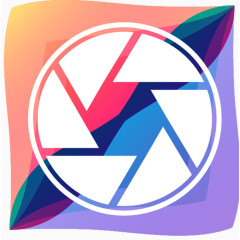 简约彩色镜头矢量图形