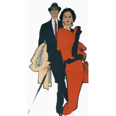 西装男与红衣女子