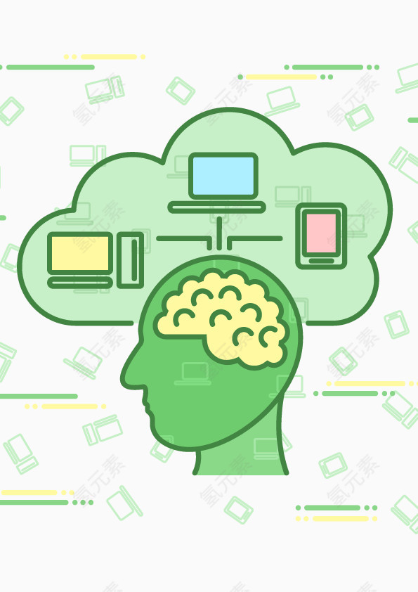 矢量创意思维图