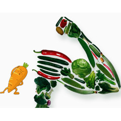 由各种蔬菜拼成的胳膊