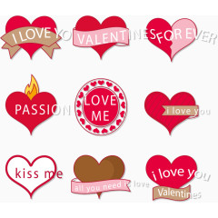 可爱粉红色爱情贴纸