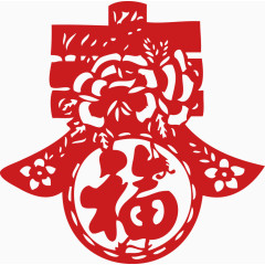 新年素材艺术字春花朵福字