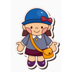 卡通小人手绘可爱矢量图