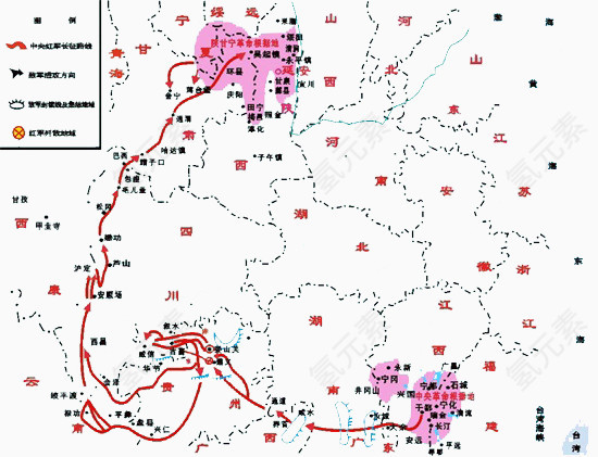 红军长征路线图详细说明