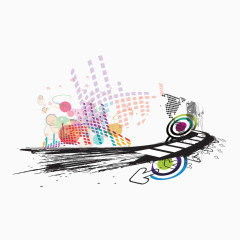 矢量水墨路和箭头