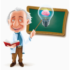 矢量手绘爱因斯坦