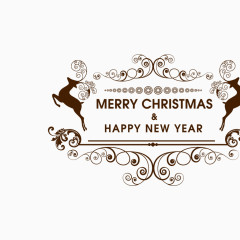 新年与圣诞标签矢量图