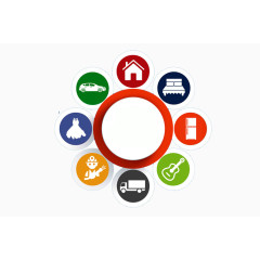 实用环形图标PPT素材