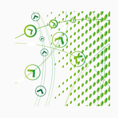 矢量绿色圆点和箭头