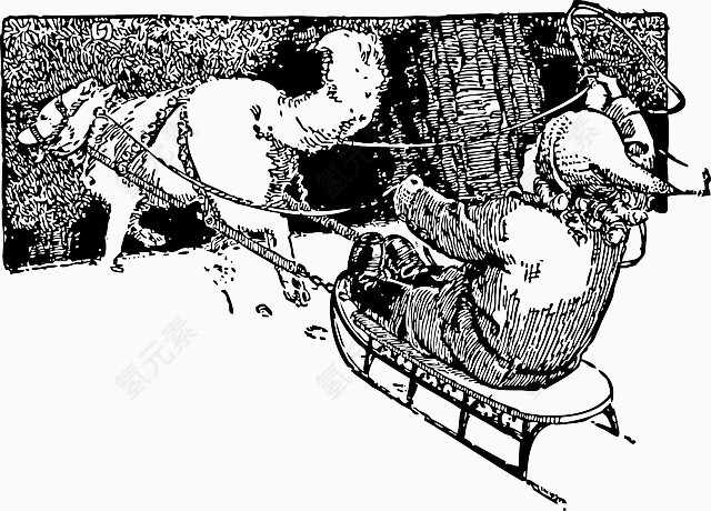 圣诞老人手绘插图