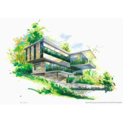 手绘建筑