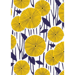 黄色花蓝紫色叶子背景