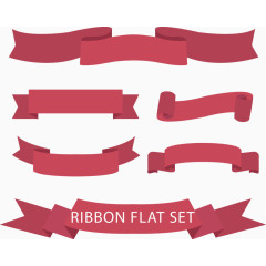 矢量手绘粉色横幅标签