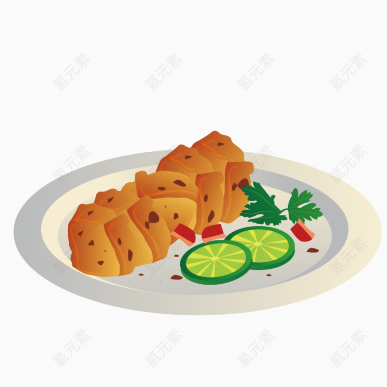 矢量食物菜盘子