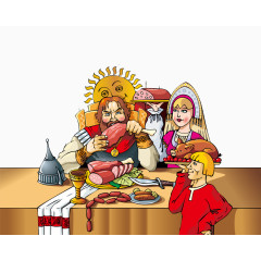 卡通童话晚宴国王素材