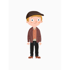 卡通戴帽子的小男生