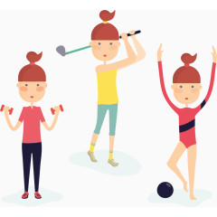 矢量运动的女孩素材