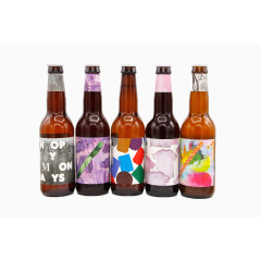 褐色酒瓶艺术贴纸免费元素下载