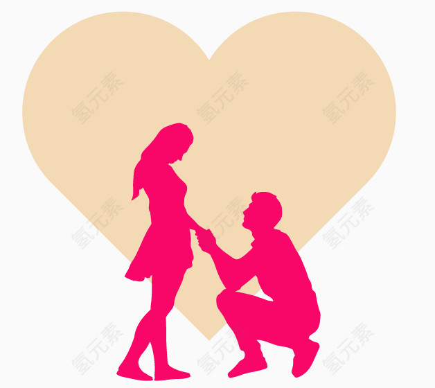 矢量婚礼情侣求婚