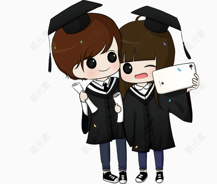 毕业季自拍人物