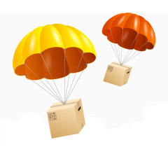 矢量鲜花速递空降包裹