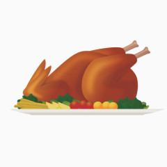 矢量一只烤鸡