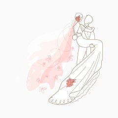 矢量结婚的新郎新娘