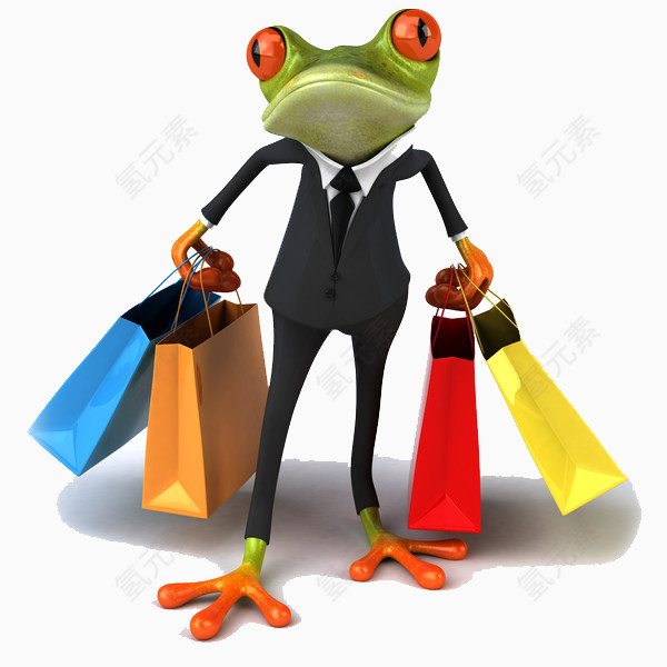 3D购物的青蛙