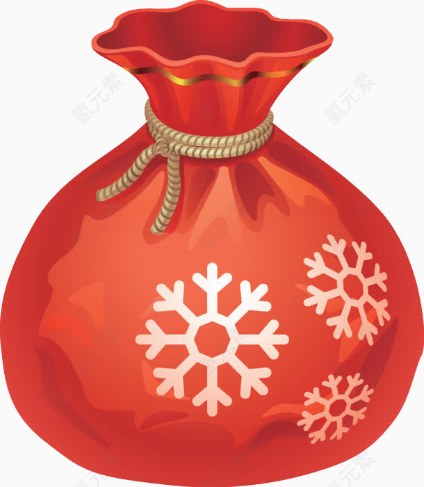 印着雪花图案的红色钱袋