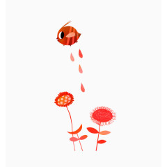 手绘小鸟花朵封面