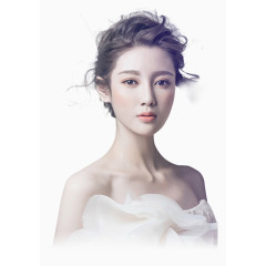 白色简约风美容纹绣时尚美女