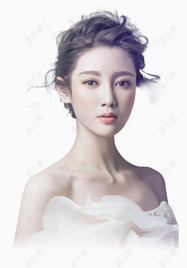 白色简约风美容纹绣时尚美女