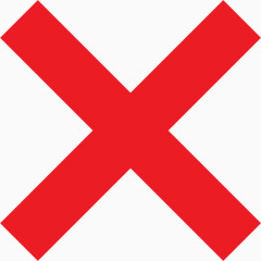 矢量手绘红色X