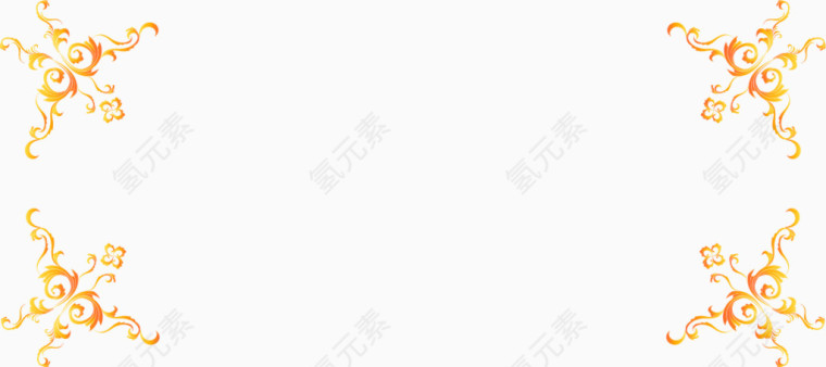 矢量手绘金色花纹边框