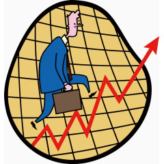 矢量业绩上升插画