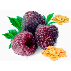 香蕉片和桑葚果