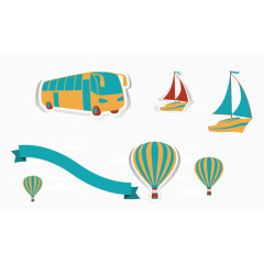 矢量汽车热气球