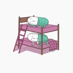 卡通形象上下铺插画设计艺术