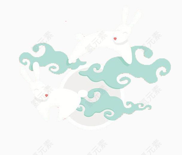 中秋节玉兔与月亮