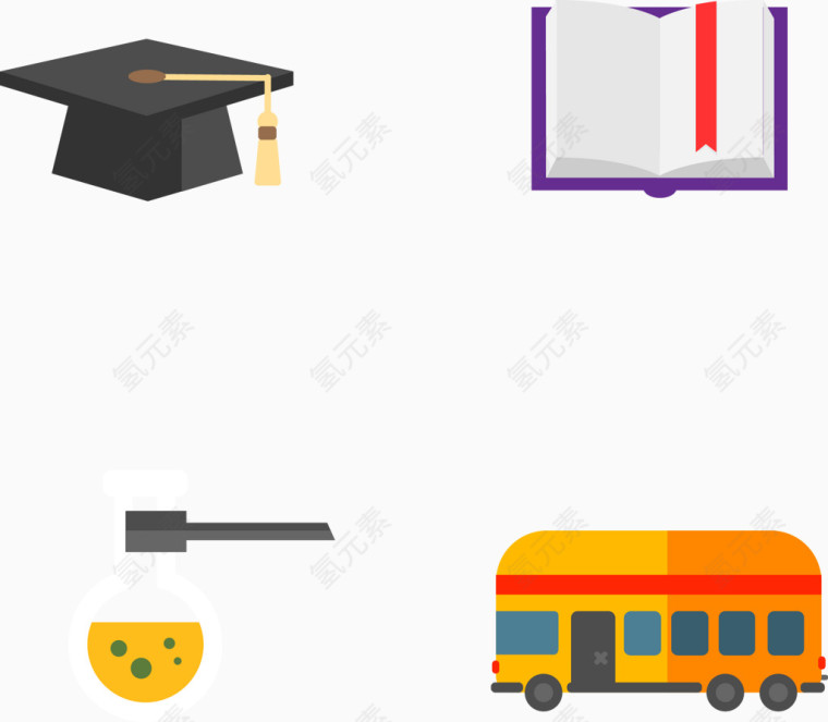 矢量手绘学校图标