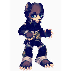 卡通手绘军人熊