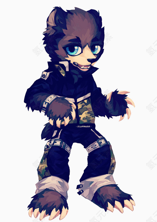 卡通手绘军人熊