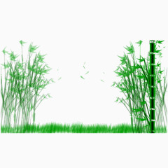 清新竹林草地走道